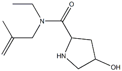 N-ethyl-4-hydroxy-N-(2-methylprop-2-en-1-yl)pyrrolidine-2-carboxamide 구조식 이미지