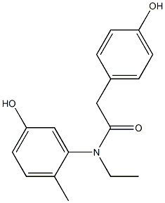 N-ethyl-N-(5-hydroxy-2-methylphenyl)-2-(4-hydroxyphenyl)acetamide 구조식 이미지