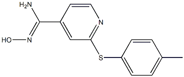 N'-hydroxy-2-[(4-methylphenyl)sulfanyl]pyridine-4-carboximidamide 구조식 이미지