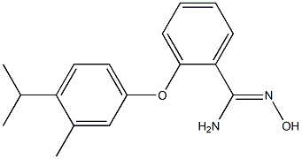 N'-hydroxy-2-[3-methyl-4-(propan-2-yl)phenoxy]benzene-1-carboximidamide 구조식 이미지