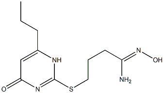 N'-hydroxy-4-[(4-oxo-6-propyl-1,4-dihydropyrimidin-2-yl)sulfanyl]butanimidamide Structure