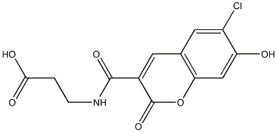 3-[(6-Chloro-7-hydroxy-2-oxo-2H-chromene-3-carbonyl)-amino]-propionic acid 구조식 이미지