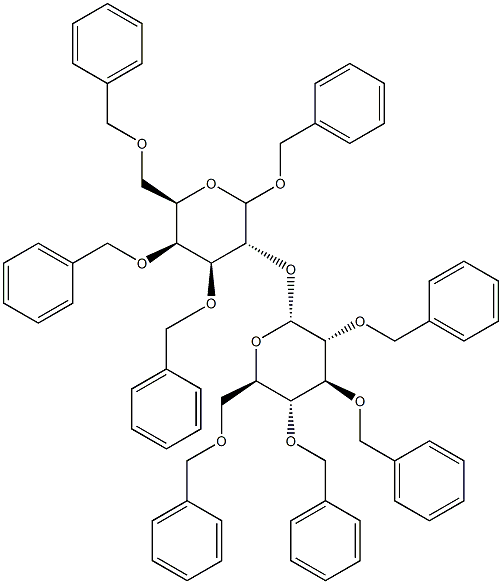 Benzyl 2-O-(2,3,4,6-tetra-O-benzyl-a-D-glucopyranosyl)- 3,4,6-tri-O-benzyl--D-galactopyranoside Structure