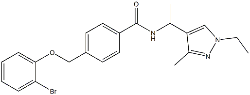 4-[(2-bromophenoxy)methyl]-N-[1-(1-ethyl-3-methyl-1H-pyrazol-4-yl)ethyl]benzamide 구조식 이미지