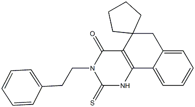 3-(2-phenylethyl)-2-thioxo-2,3,5,6-tetrahydrospiro(benzo[h]quinazoline-5,1'-cyclopentane)-4(1H)-one 구조식 이미지
