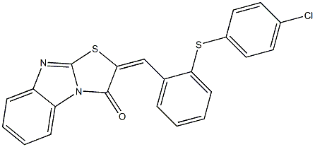 2-{2-[(4-chlorophenyl)sulfanyl]benzylidene}[1,3]thiazolo[3,2-a]benzimidazol-3(2H)-one Structure