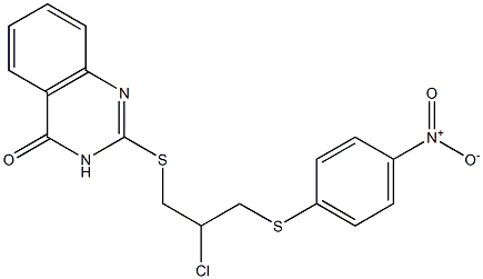 2-{[2-chloro-3-({4-nitrophenyl}sulfanyl)propyl]sulfanyl}-4(3H)-quinazolinone Structure