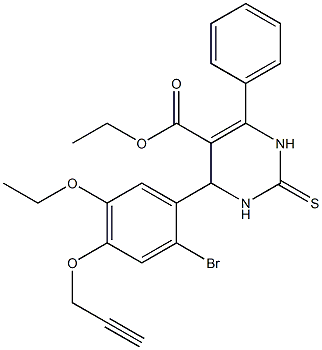 ethyl 4-[2-bromo-5-ethoxy-4-(2-propynyloxy)phenyl]-6-phenyl-2-thioxo-1,2,3,4-tetrahydro-5-pyrimidinecarboxylate 구조식 이미지