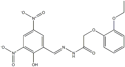 2-(2-ethoxyphenoxy)-N'-{2-hydroxy-3,5-dinitrobenzylidene}acetohydrazide 구조식 이미지