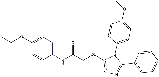 N-(4-ethoxyphenyl)-2-{[4-(4-methoxyphenyl)-5-phenyl-4H-1,2,4-triazol-3-yl]sulfanyl}acetamide 구조식 이미지