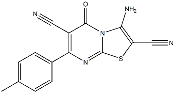 3-amino-7-(4-methylphenyl)-5-oxo-5H-[1,3]thiazolo[3,2-a]pyrimidine-2,6-dicarbonitrile Structure