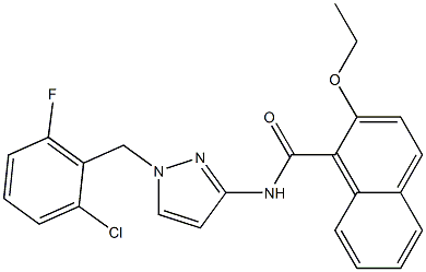 N-[1-(2-chloro-6-fluorobenzyl)-1H-pyrazol-3-yl]-2-ethoxy-1-naphthamide 구조식 이미지