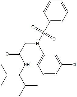 2-[3-chloro(phenylsulfonyl)anilino]-N-(1-isopropyl-2-methylpropyl)acetamide Structure