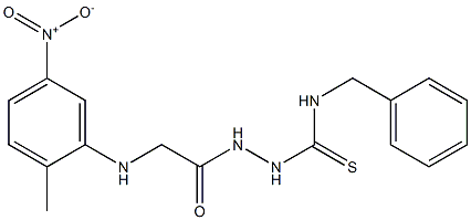 2-[({5-nitro-2-methylphenyl}amino)acetyl]-N-(phenylmethyl)hydrazinecarbothioamide 구조식 이미지