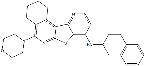 N-(1-methyl-3-phenylpropyl)-5-morpholin-4-yl-1,2,3,4-tetrahydro[1,2,3]triazino[4',5':4,5]thieno[2,3-c]isoquinolin-8-amine Structure