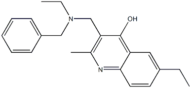 3-{[benzyl(ethyl)amino]methyl}-6-ethyl-2-methyl-4-quinolinol Structure