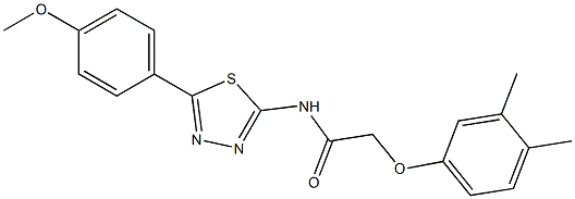 2-(3,4-dimethylphenoxy)-N-[5-(4-methoxyphenyl)-1,3,4-thiadiazol-2-yl]acetamide 구조식 이미지