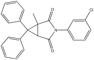 3-(3-chlorophenyl)-1-methyl-6,6-diphenyl-3-azabicyclo[3.1.0]hexane-2,4-dione Structure