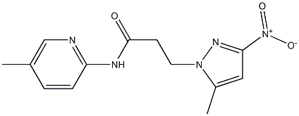 3-{3-nitro-5-methyl-1H-pyrazol-1-yl}-N-(5-methyl-2-pyridinyl)propanamide Structure