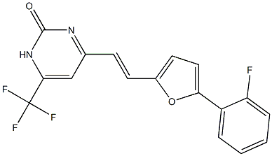4-{2-[5-(2-fluorophenyl)-2-furyl]vinyl}-6-(trifluoromethyl)-2(1H)-pyrimidinone 구조식 이미지