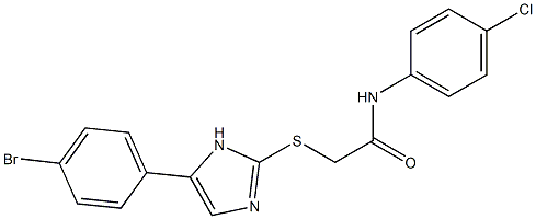 2-{[5-(4-bromophenyl)-1H-imidazol-2-yl]sulfanyl}-N-(4-chlorophenyl)acetamide 구조식 이미지