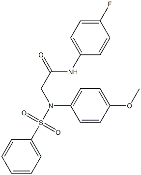 N-(4-fluorophenyl)-2-[4-methoxy(phenylsulfonyl)anilino]acetamide Structure