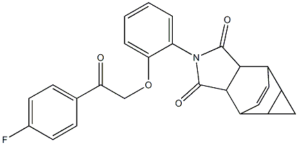 4-{2-[2-(4-fluorophenyl)-2-oxoethoxy]phenyl}-4-azatetracyclo[5.3.2.0~2,6~.0~8,10~]dodec-11-ene-3,5-dione Structure