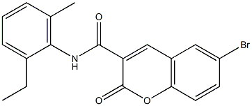 6-bromo-N-(2-ethyl-6-methylphenyl)-2-oxo-2H-chromene-3-carboxamide 구조식 이미지