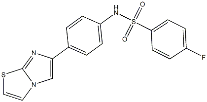 4-fluoro-N-(4-imidazo[2,1-b][1,3]thiazol-6-ylphenyl)benzenesulfonamide 구조식 이미지