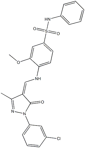 4-({[1-(3-chlorophenyl)-3-methyl-5-oxo-1,5-dihydro-4H-pyrazol-4-ylidene]methyl}amino)-3-methoxy-N-phenylbenzenesulfonamide Structure