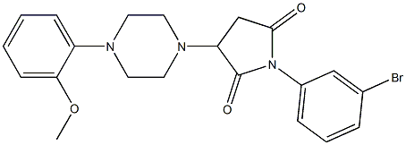 1-(3-bromophenyl)-3-[4-(2-methoxyphenyl)-1-piperazinyl]-2,5-pyrrolidinedione Structure