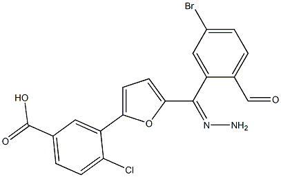 3-{5-[2-(4-bromobenzoyl)carbohydrazonoyl]-2-furyl}-4-chlorobenzoic acid Structure