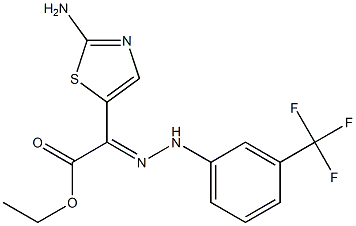 ethyl (2-amino-1,3-thiazol-5-yl){[3-(trifluoromethyl)phenyl]hydrazono}acetate Structure