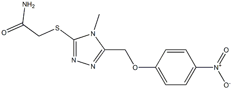 2-({5-[({4-nitrophenyl}oxy)methyl]-4-methyl-4H-1,2,4-triazol-3-yl}sulfanyl)acetamide 구조식 이미지