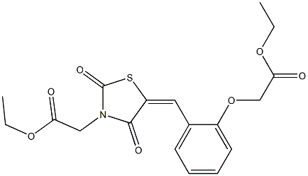 ethyl {5-[2-(2-ethoxy-2-oxoethoxy)benzylidene]-2,4-dioxo-1,3-thiazolidin-3-yl}acetate 구조식 이미지