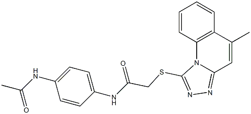 N-[4-(acetylamino)phenyl]-2-[(5-methyl[1,2,4]triazolo[4,3-a]quinolin-1-yl)sulfanyl]acetamide 구조식 이미지