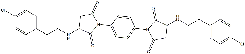 3-{[2-(4-chlorophenyl)ethyl]amino}-1-[4-(3-{[2-(4-chlorophenyl)ethyl]amino}-2,5-dioxo-1-pyrrolidinyl)phenyl]-2,5-pyrrolidinedione Structure