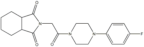 2-{2-[4-(4-fluorophenyl)-1-piperazinyl]-2-oxoethyl}hexahydro-1H-isoindole-1,3(2H)-dione 구조식 이미지