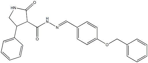 N'-[4-(benzyloxy)benzylidene]-2-oxo-4-phenyl-3-pyrrolidinecarbohydrazide Structure