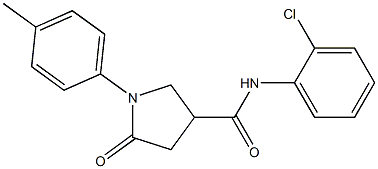 N-(2-chlorophenyl)-1-(4-methylphenyl)-5-oxo-3-pyrrolidinecarboxamide 구조식 이미지