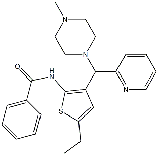 N-{5-ethyl-3-[(4-methyl-1-piperazinyl)(2-pyridinyl)methyl]-2-thienyl}benzamide Structure