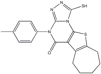 4-(4-methylphenyl)-1-sulfanyl-7,8,9,10-tetrahydro-6H-cyclohepta[4,5]thieno[3,2-e][1,2,4]triazolo[4,3-a]pyrimidin-5(4H)-one Structure