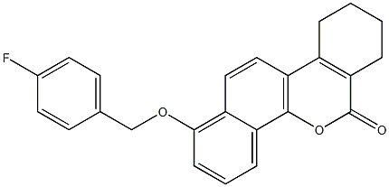 1-[(4-fluorobenzyl)oxy]-7,8,9,10-tetrahydro-6H-dibenzo[c,h]chromen-6-one Structure
