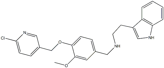 N-{4-[(6-chloro-3-pyridinyl)methoxy]-3-methoxybenzyl}-N-[2-(1H-indol-3-yl)ethyl]amine Structure