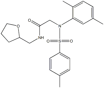 2-{2,5-dimethyl[(4-methylphenyl)sulfonyl]anilino}-N-(tetrahydro-2-furanylmethyl)acetamide 구조식 이미지