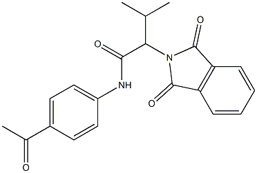 N-(4-acetylphenyl)-2-(1,3-dioxo-1,3-dihydro-2H-isoindol-2-yl)-3-methylbutanamide 구조식 이미지