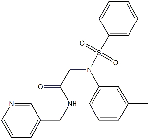 2-[3-methyl(phenylsulfonyl)anilino]-N-(pyridin-3-ylmethyl)acetamide Structure