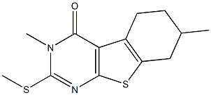 3,7-dimethyl-2-(methylsulfanyl)-5,6,7,8-tetrahydro[1]benzothieno[2,3-d]pyrimidin-4(3H)-one Structure