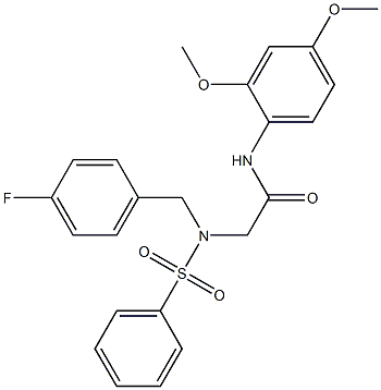 N-(2,4-dimethoxyphenyl)-2-[(4-fluorobenzyl)(phenylsulfonyl)amino]acetamide 구조식 이미지