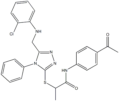 N-(4-acetylphenyl)-2-({5-[(2-chloroanilino)methyl]-4-phenyl-4H-1,2,4-triazol-3-yl}sulfanyl)propanamide Structure